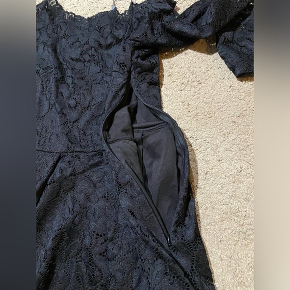 MISSMAY Women's Retro Floral Lace Long Sleeve Boat Neck Swing Dress Small NWT - Picture 4 of 14